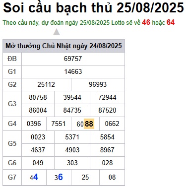 cau lo dep nhat xsmb 25-08-2025